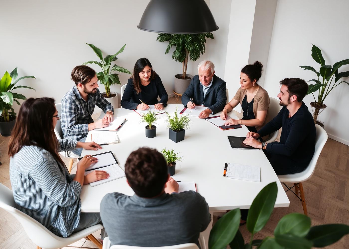 Equipe de escritório em reunião de projeto